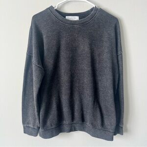 Womens Classic Charcoal Crewneck Sweatshirt, Size Medium